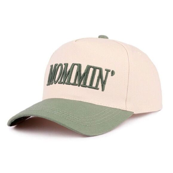Mommin' Two-Tone Cotton Cap Dark Forest Green O/S NEW - Picture 3 of 4